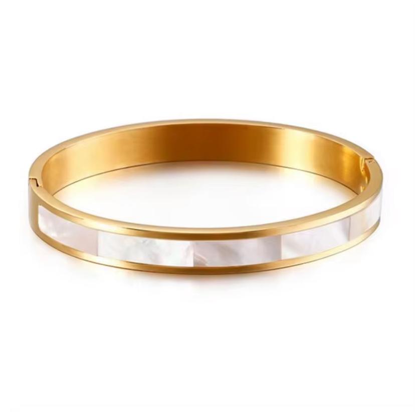 Luba Pearl Inlay Bracelet Gold