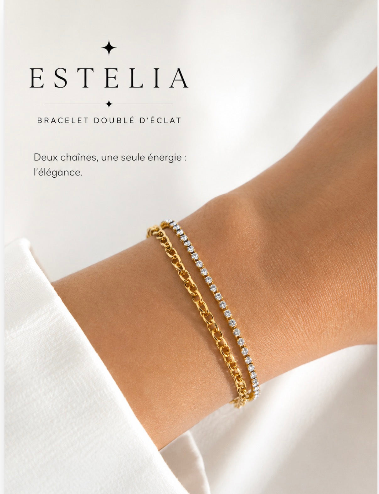 Estelia Double Chain Tennis Bracelet