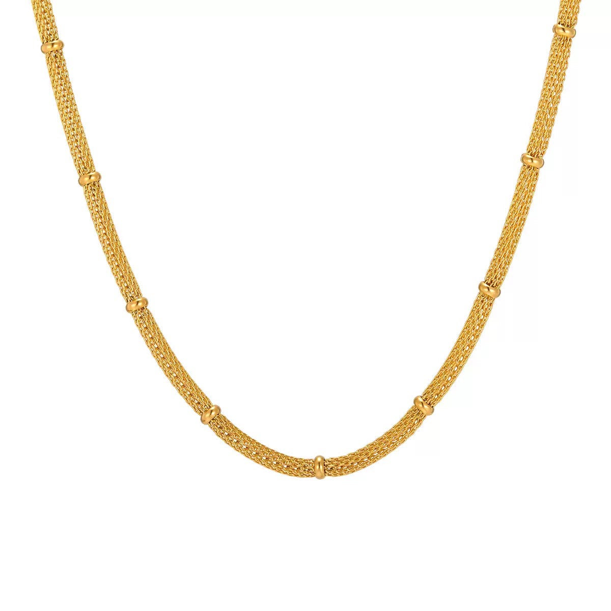 Valentina beabed round mesh chain Necklace