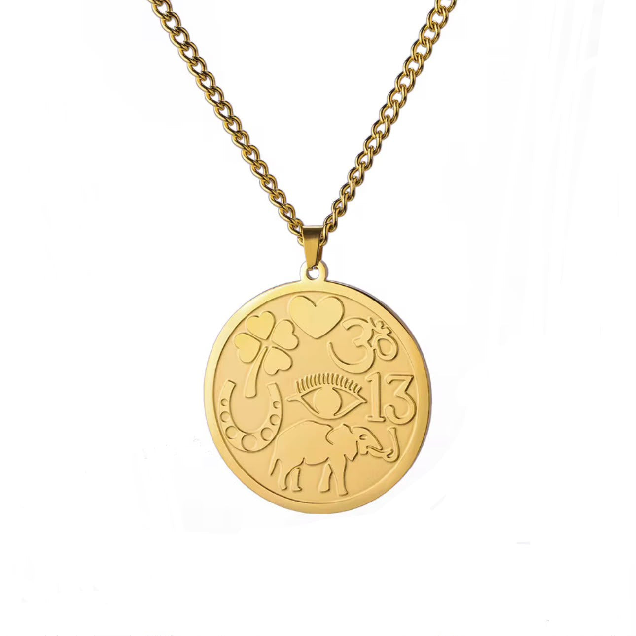 Rosa lucky Medallion Necklace