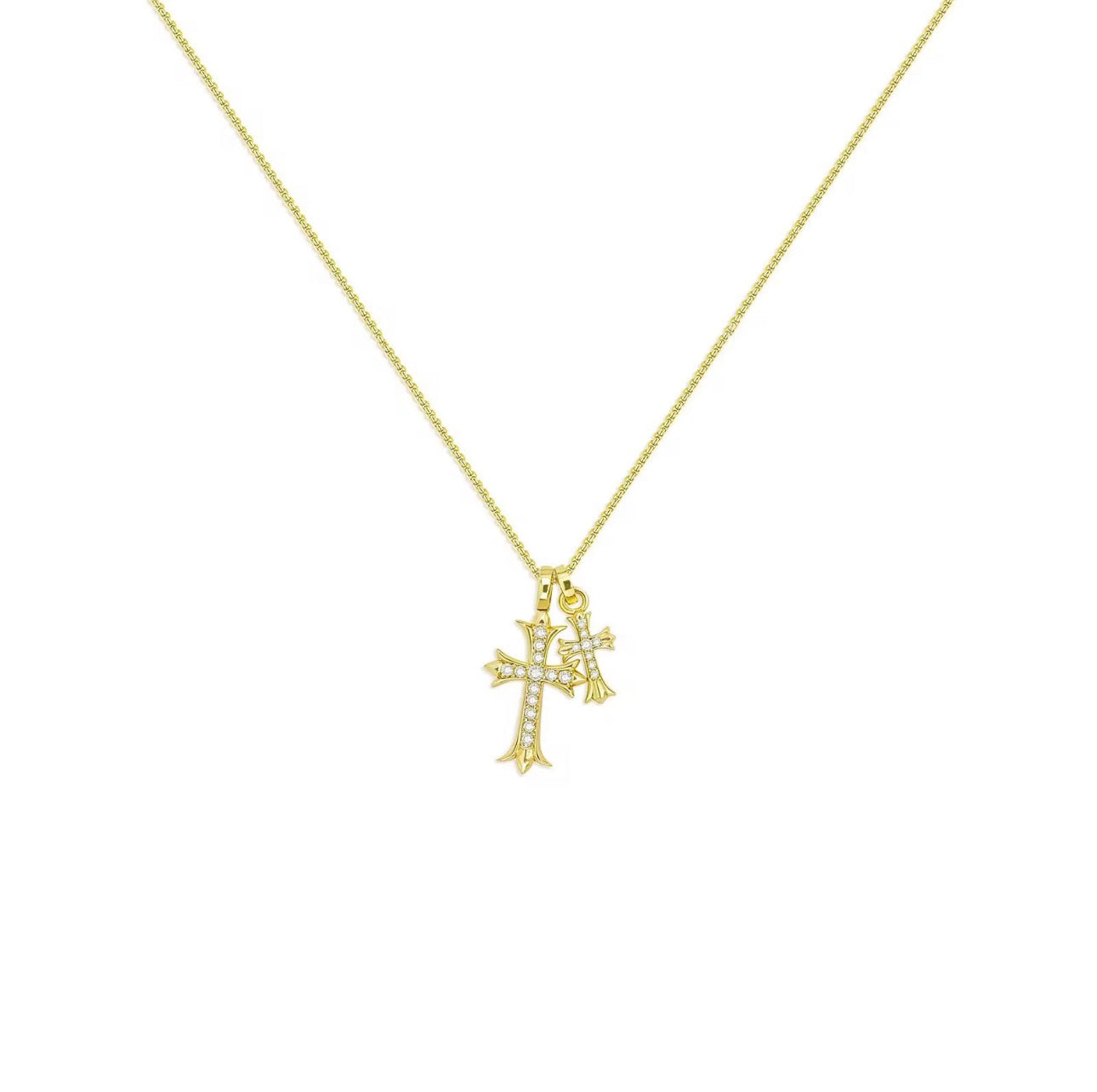 Lia Double cross Pendant Necklace