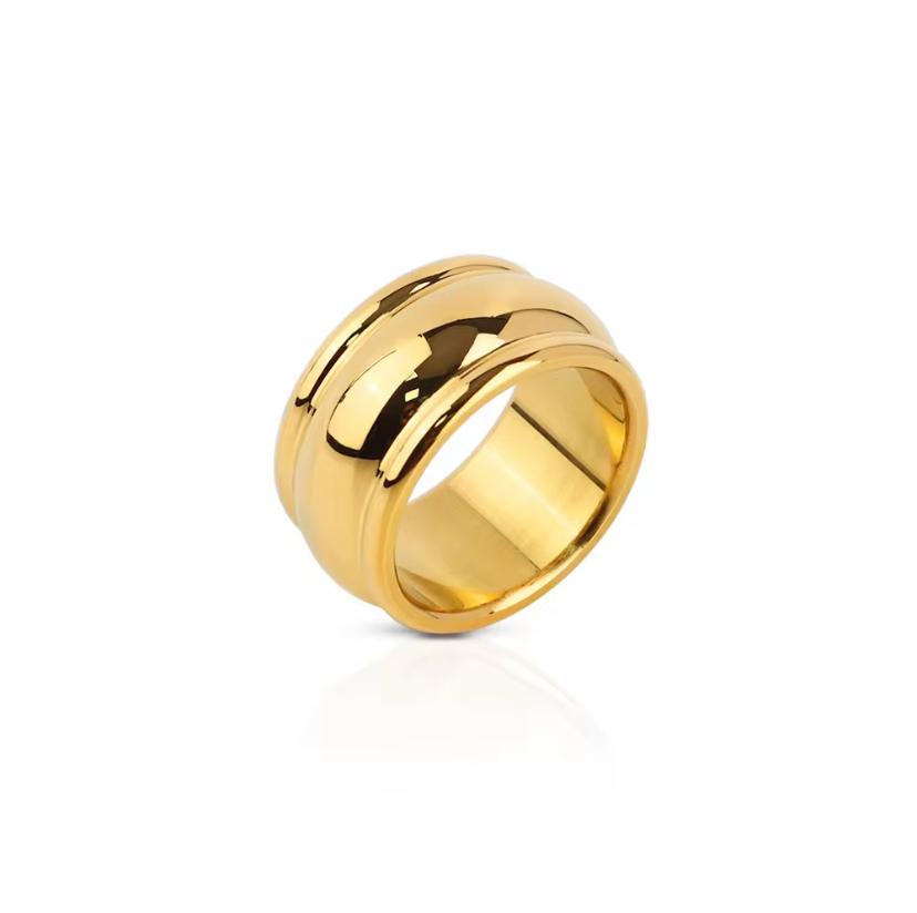 Classic Gold Groove Band Ring 6 7,8,9