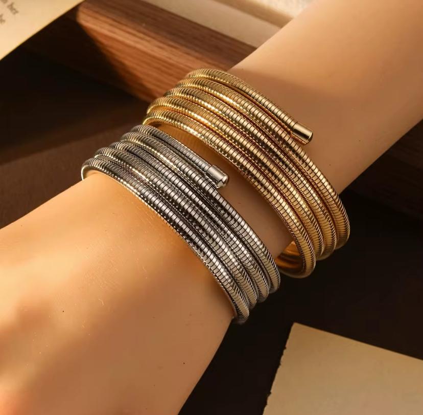 SERALUX Coil Bracelet -Silver
