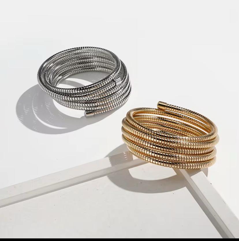 SERALUX Coil Bracelet -Silver