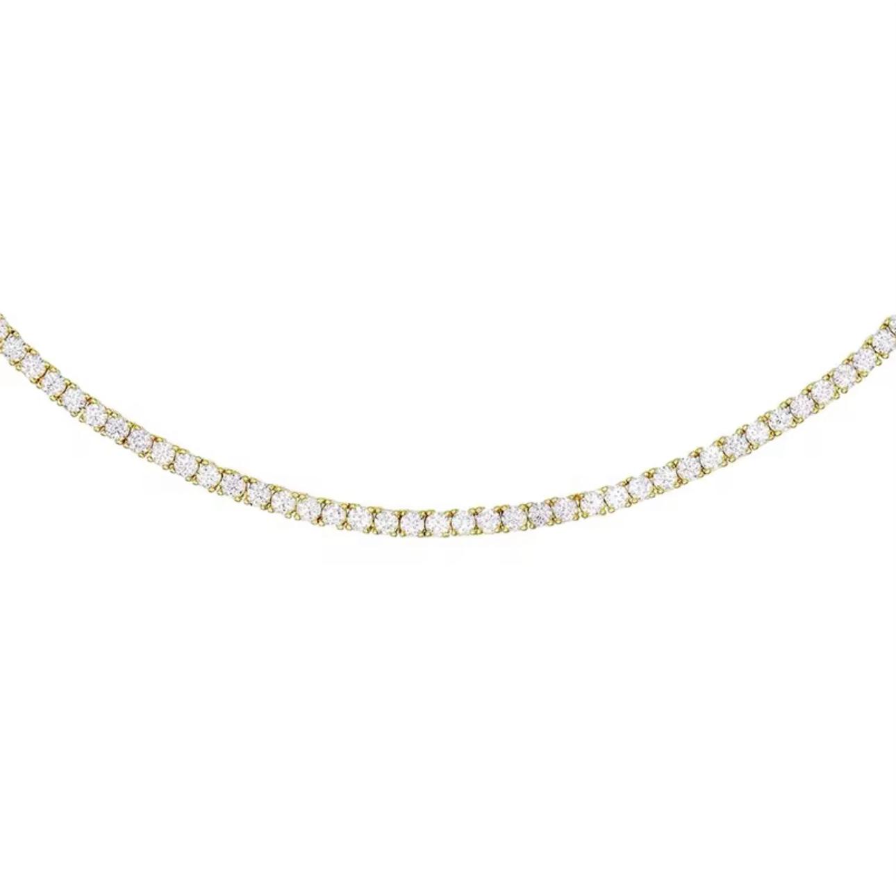 Cemdia Tennis Choker Necklace Gold